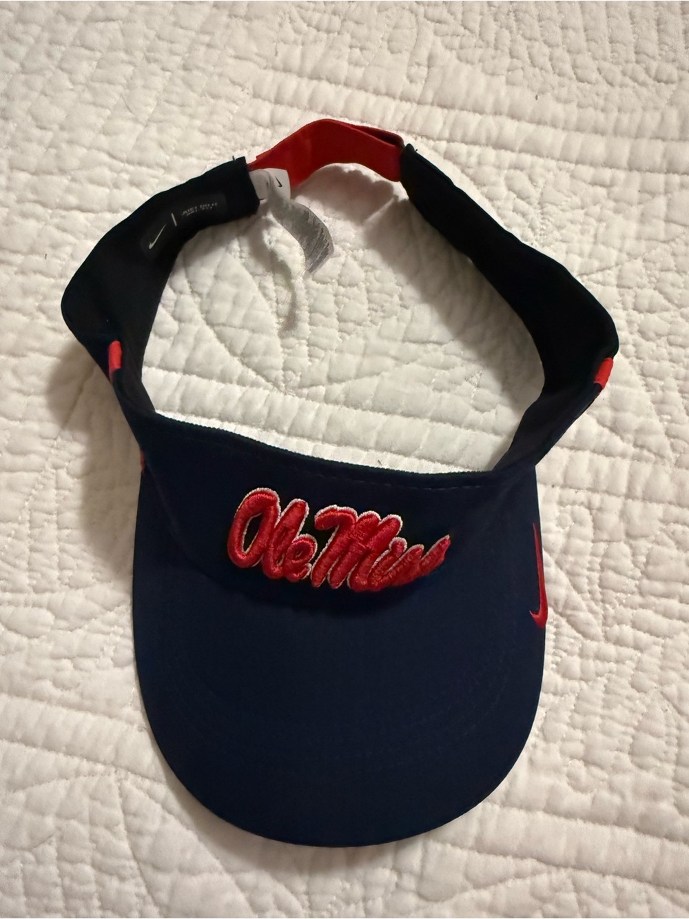 Nike Navy Visor with Red 'Ole Miss' Script